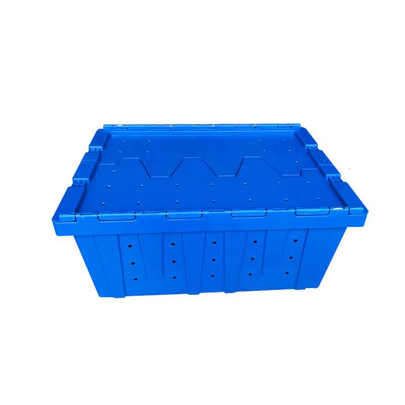 a blue attached container with holes on body.
