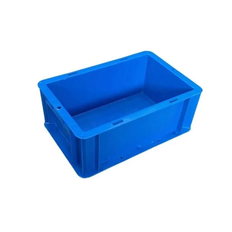 Un recipiente europeo de plástico azul de 30*20*12 cm.