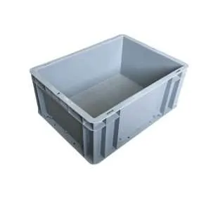 A grey 40*30*17cm plastic euro container.