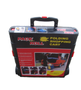 Folded pack & roll cart with bag sleeve.