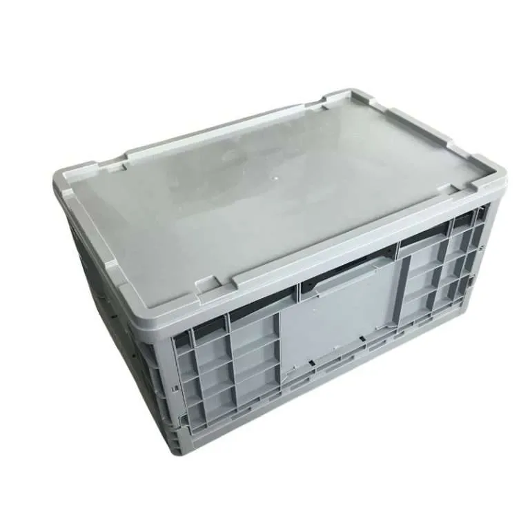 A grey collapsible box with lid.