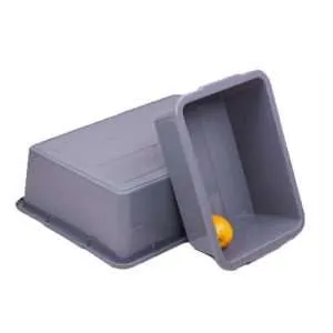 two grey plastic serving tray