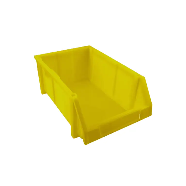 a yellow parts bin