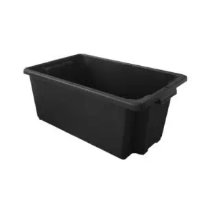 a black storage bin