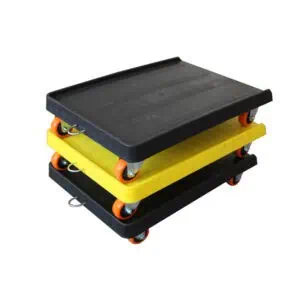 three plastic dollies