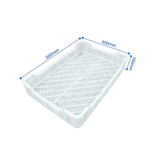 a whitle plastic seafood tray