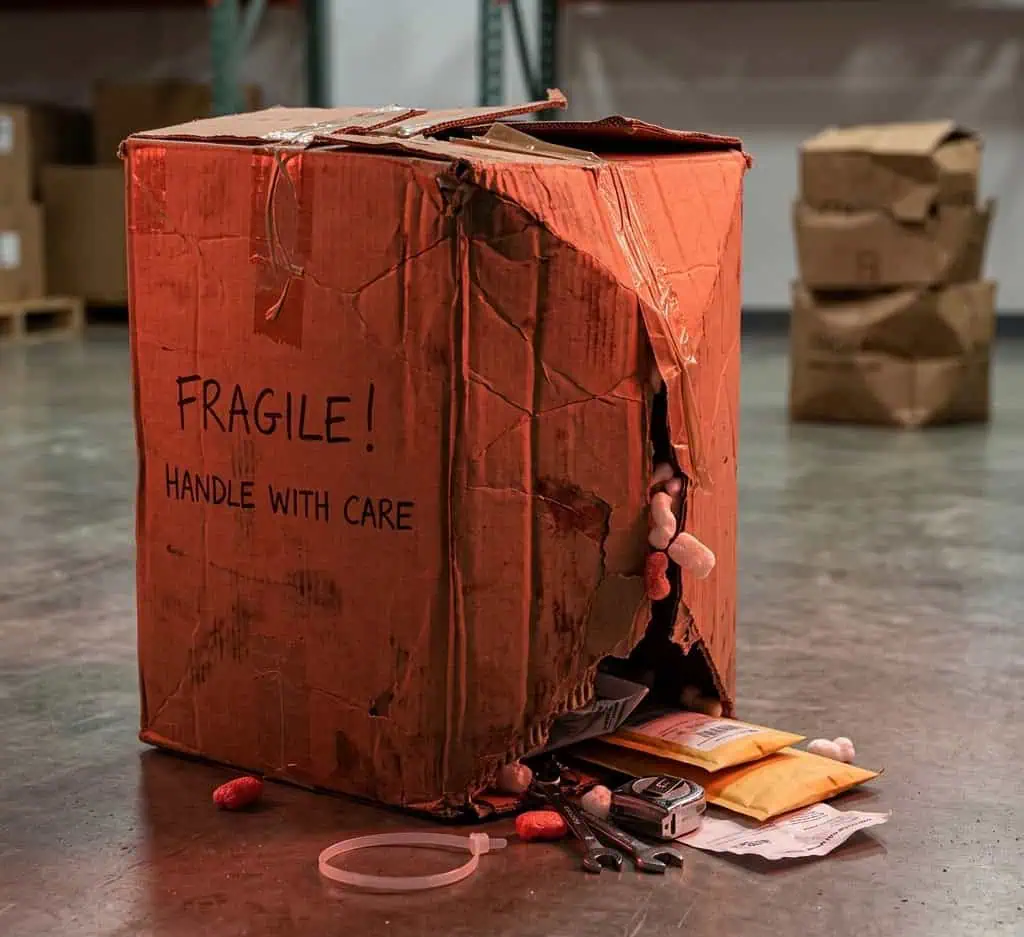 Une boîte en carton ondulé