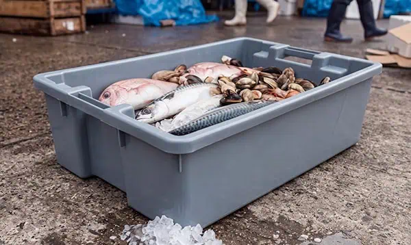 a stack nest container with seafood