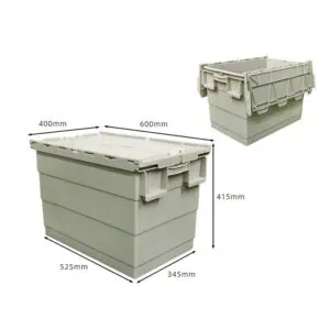 two grey Attached Lid Document Storage Box