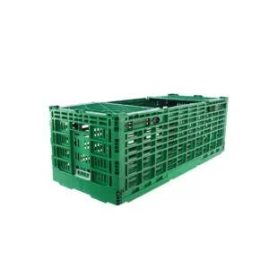 une caisse à fleurs pliable verte